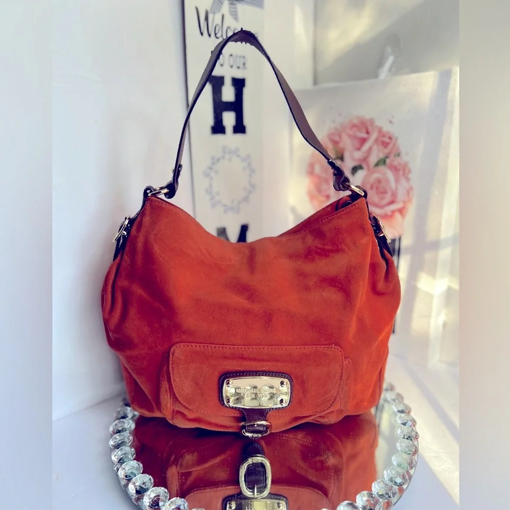 Michael Kors vintage Orange Suede Hobo Bag